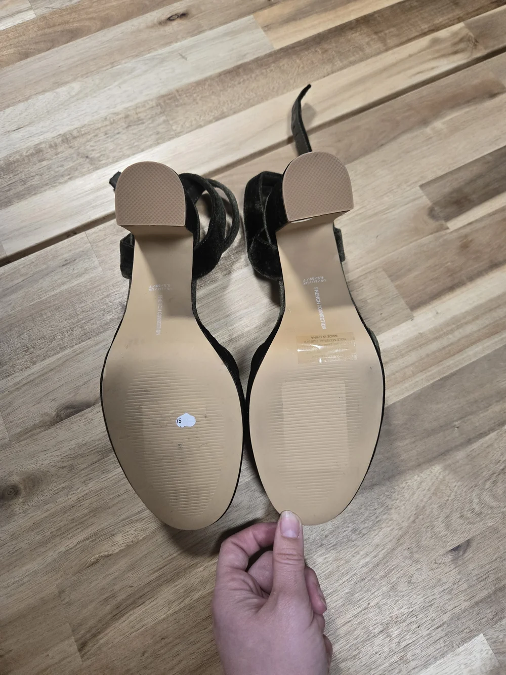 French Connection  Velvet Platform Block Heel Sandals